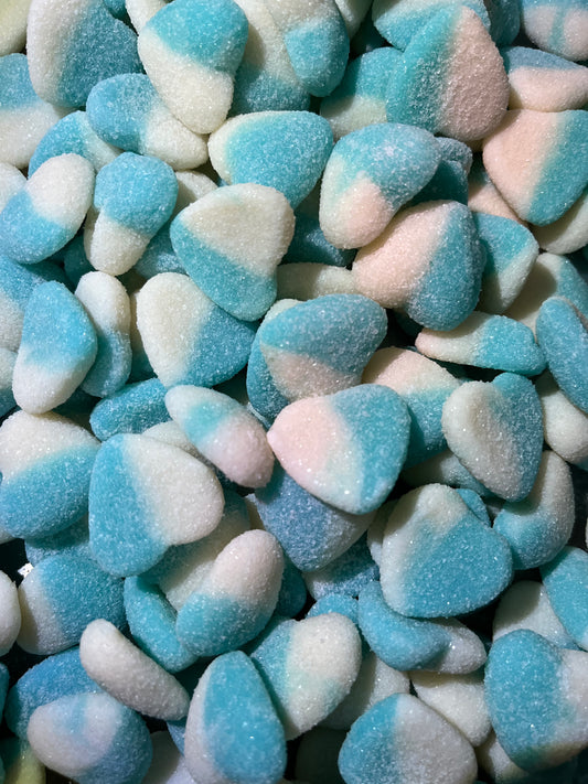 Sour Hearts Blue and White - Blueberry